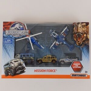 Jurassic World Mission Force Matchbox 5 pack NIB 2015 Mattel Collectable